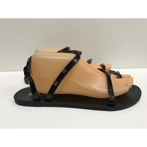 ASOS women size US 9 UK 7 EUR 40 buckle rubber flat black sandals